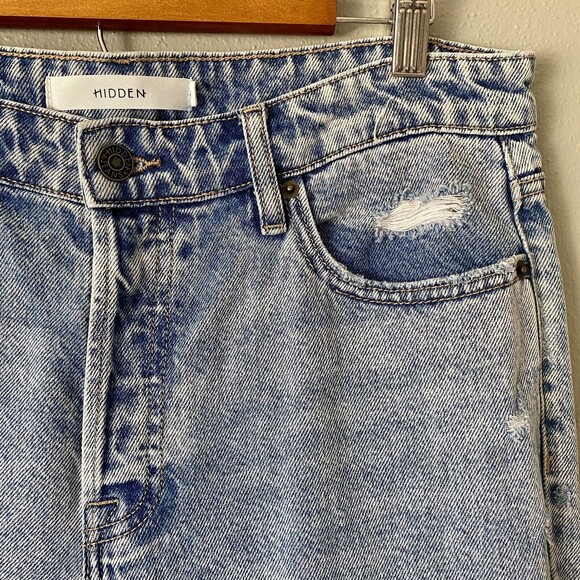 HIDDEN Bailey Vintage Wash Distressed Boyfriend 100% Cotton Jeans - Women's 29 - Picture 3 of 14